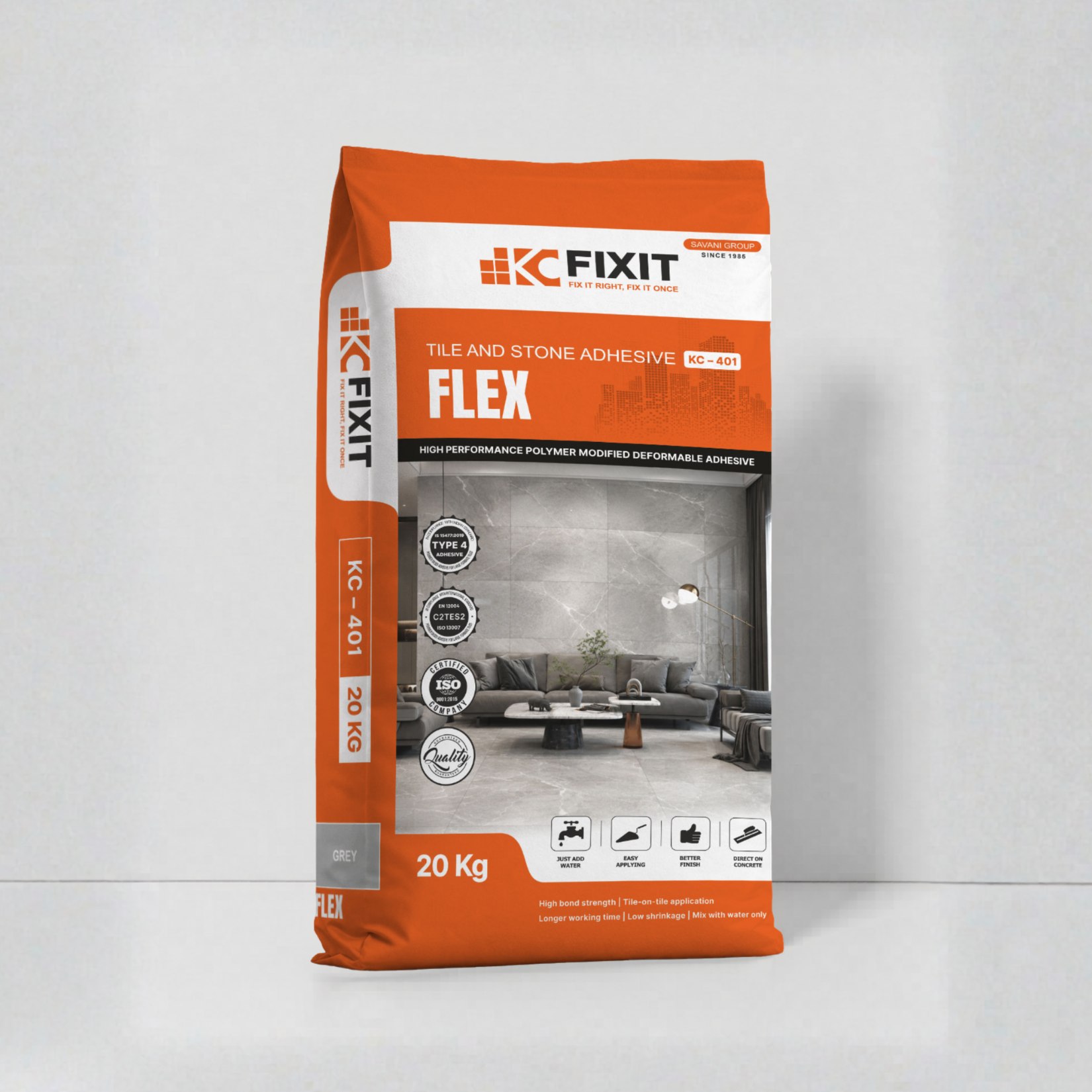 KC Fixit Flex tile adhesive